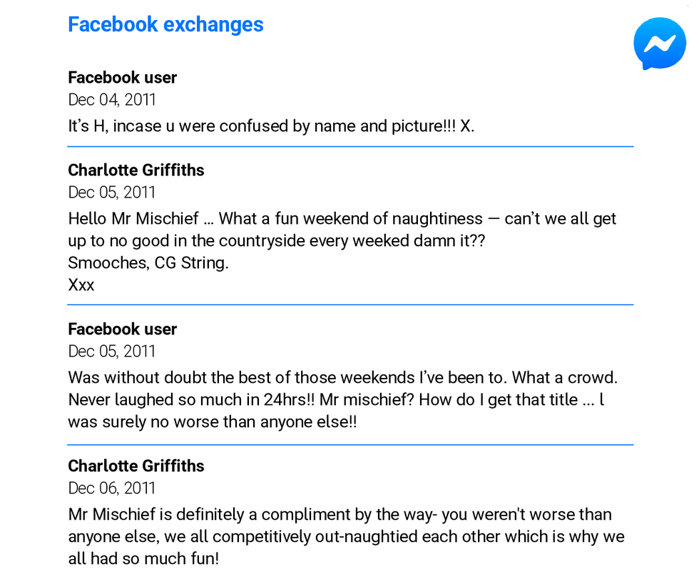 text conversation on facebook exchanging playful messages