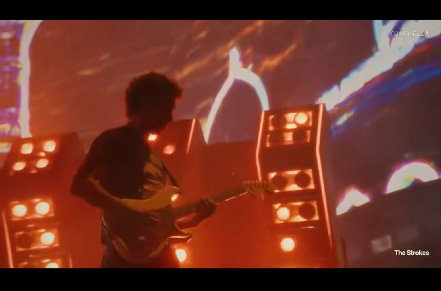 The Strokes closed out their Coachella set with “Oblivius” featuring political figures/leaders overthrown by Western governments