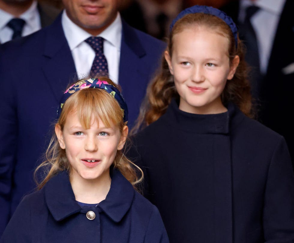 london, united kingdom march 29: (embargoed for publication in uk newspapers until 24 hours after create date and time) isla phillips and savannah phillips attend a service of thanksgiving for the life of prince philip, duke of edinburgh at westminster abbey on march 29, 2022 in london, england. prince philip, duke of edinburgh died aged 99 on april 9, 2021. (photo by max mumby/indigo/getty images)