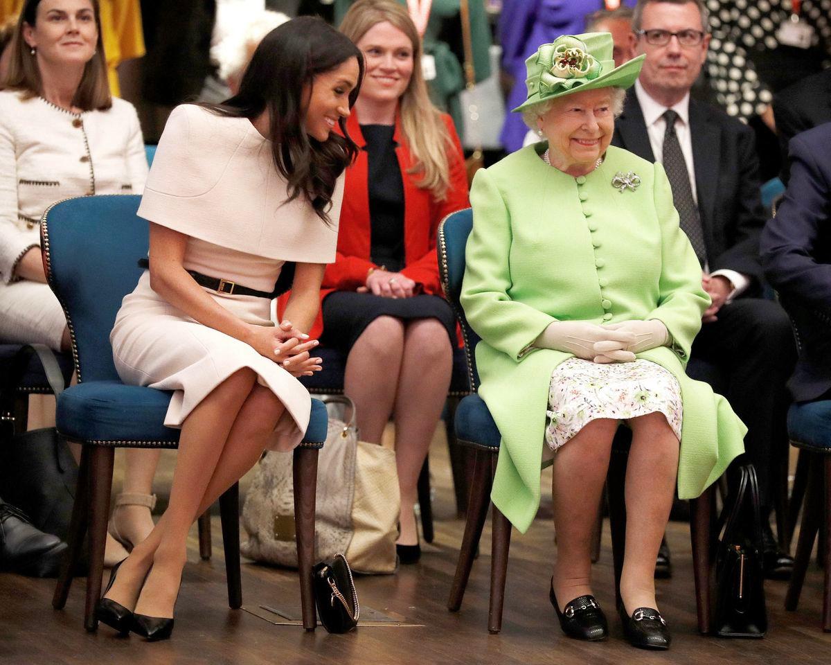 Queen Elizabeth II and Meghan, Duchess of Sussex in 2018.Credit: PHIL NOBLE/POOL/AFP via Getty Images