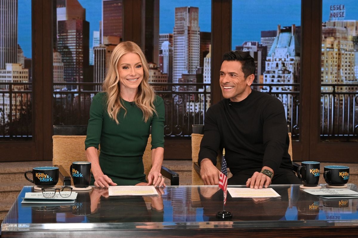 Kelly Ripa and Mark Consuelos on an episode of their show "Live with Kelly and Mark" on March 11th, 2025