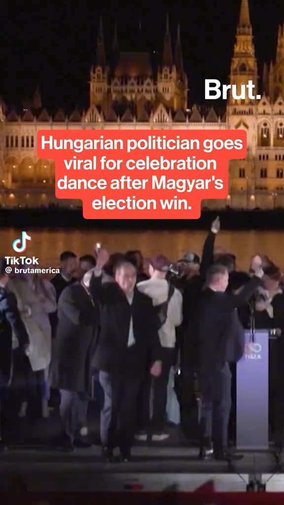 Hungary's future Health Minister Zsolt Hegedús has gone viral for his enthusiastic dancing after Peter Magyar won the country's election for their next prime minister this weekend.