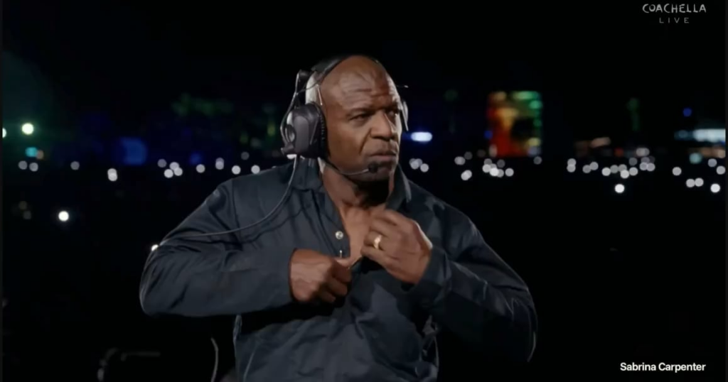 sabrina carpenter brings out terry crews to sing ‘a thousand miles’ by vanessa carlton during her coachella set