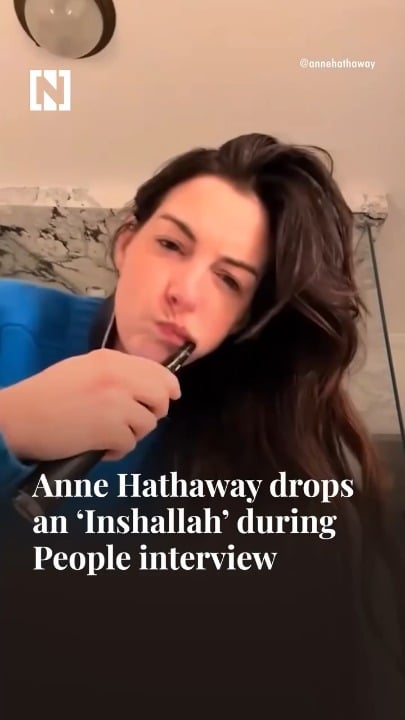 Anne Hathaway has drawn attention online after using the phrase 'Inshallah' during a recent interview promoting her new movie The Devil Wears Prada 2