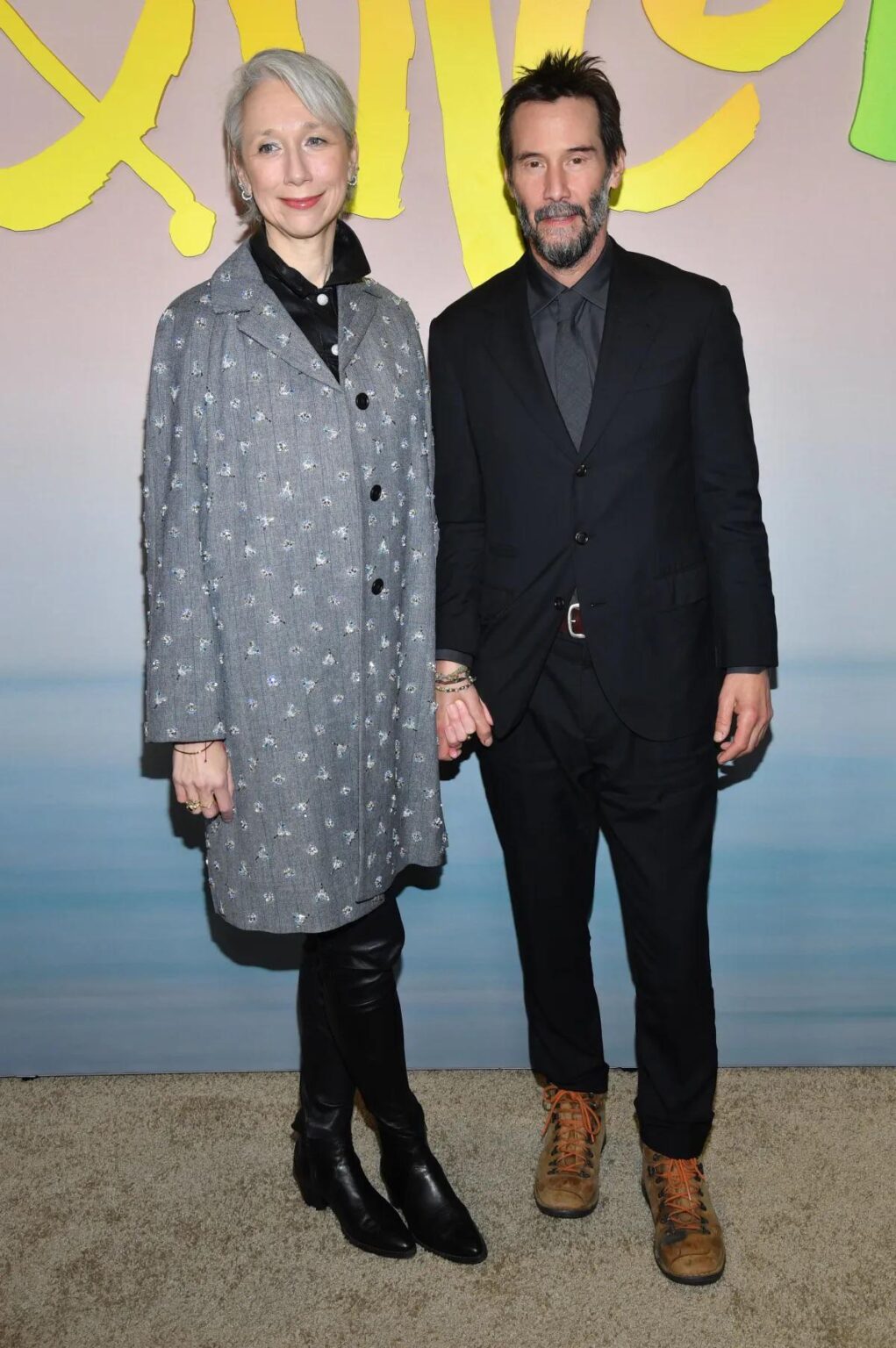 Keanu Reeves and Alexandra Grant at the premiere of "Outcome” (April 6, 2026)