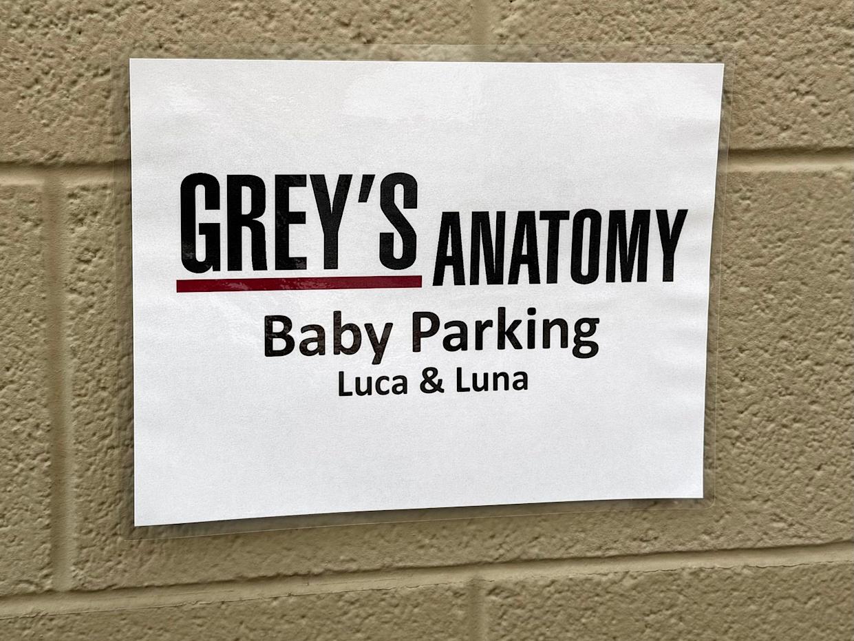 Parking sign on TV set