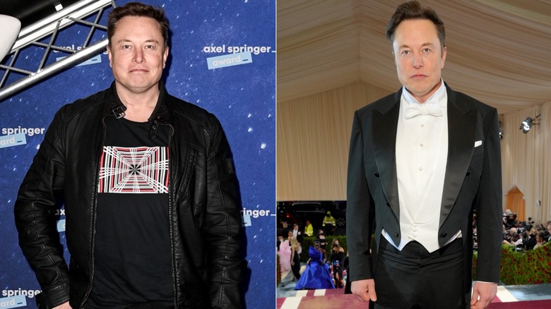 Elon Musk before and after losing weight with GLP-1