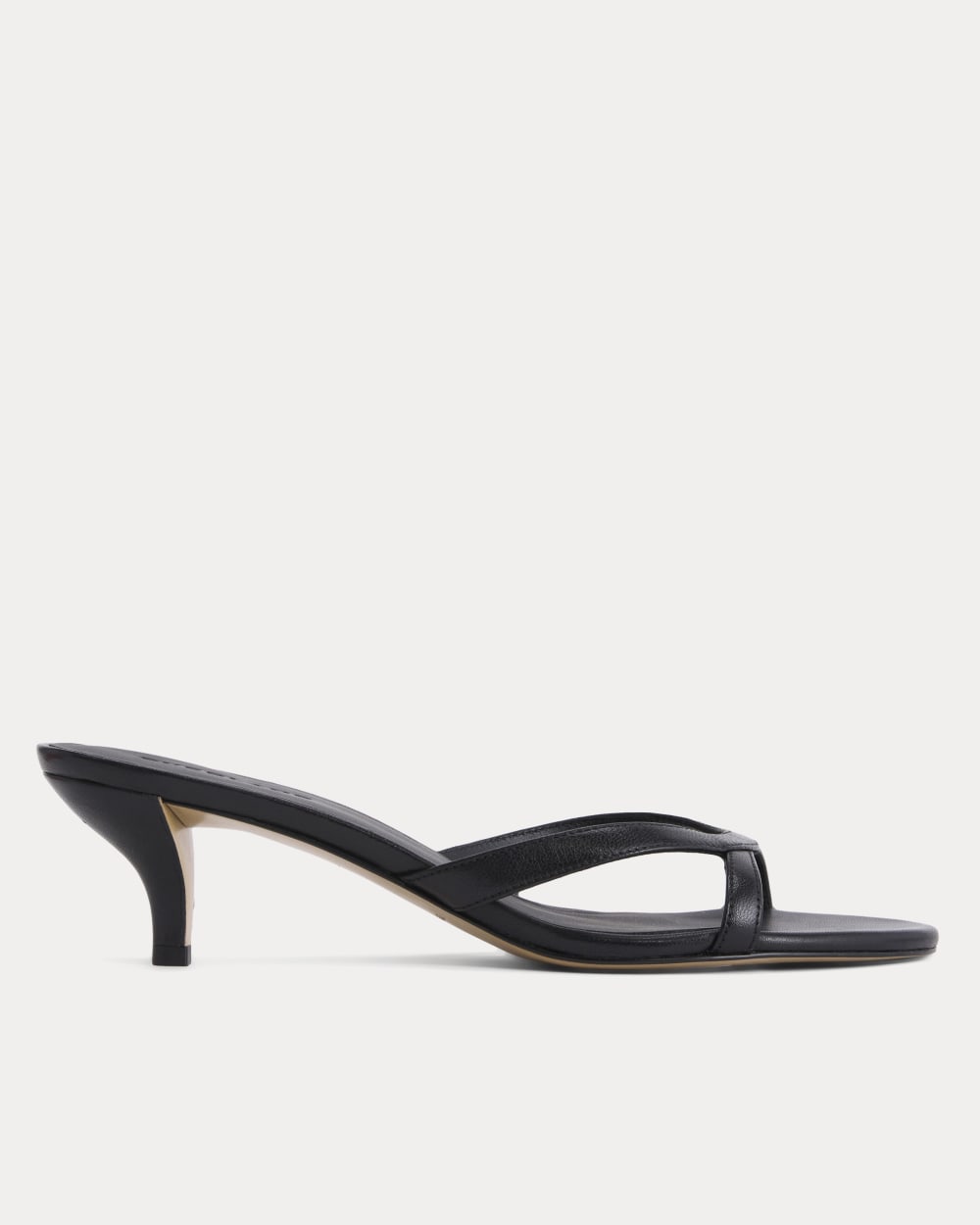 Sculpted Heel Sandal | Black Leather - 5