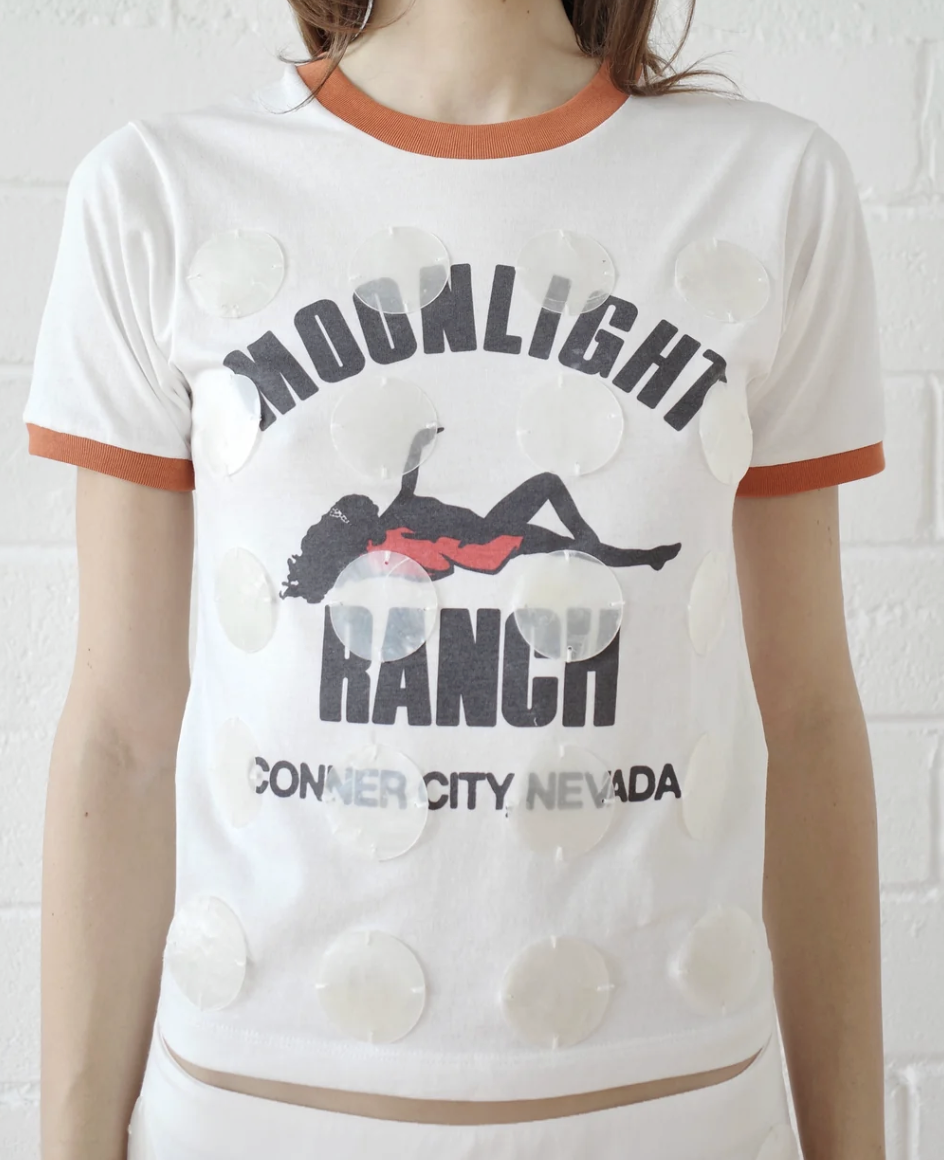 Conner Ives, Mother of Pearl Paillette Ringer T- shirt