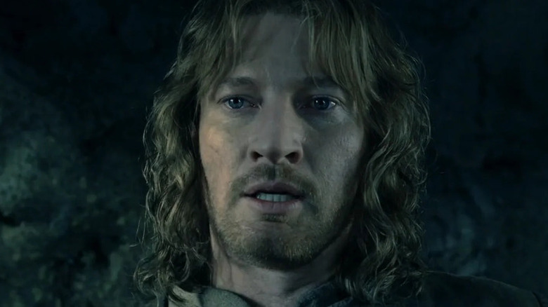 Faramir (David Wenham) stands with his mouth open in The Lord of the Rings: The Two Towers