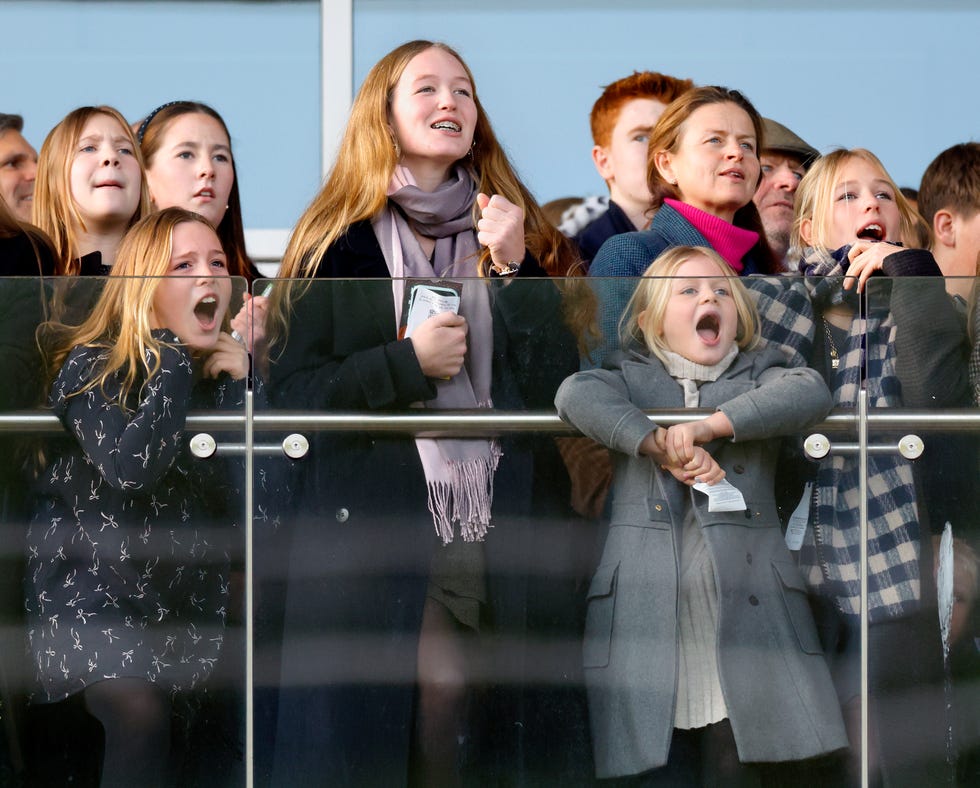 Zara Tindall And Family Attend New Year's Day Racing Meet At Cheltenham Racecourse