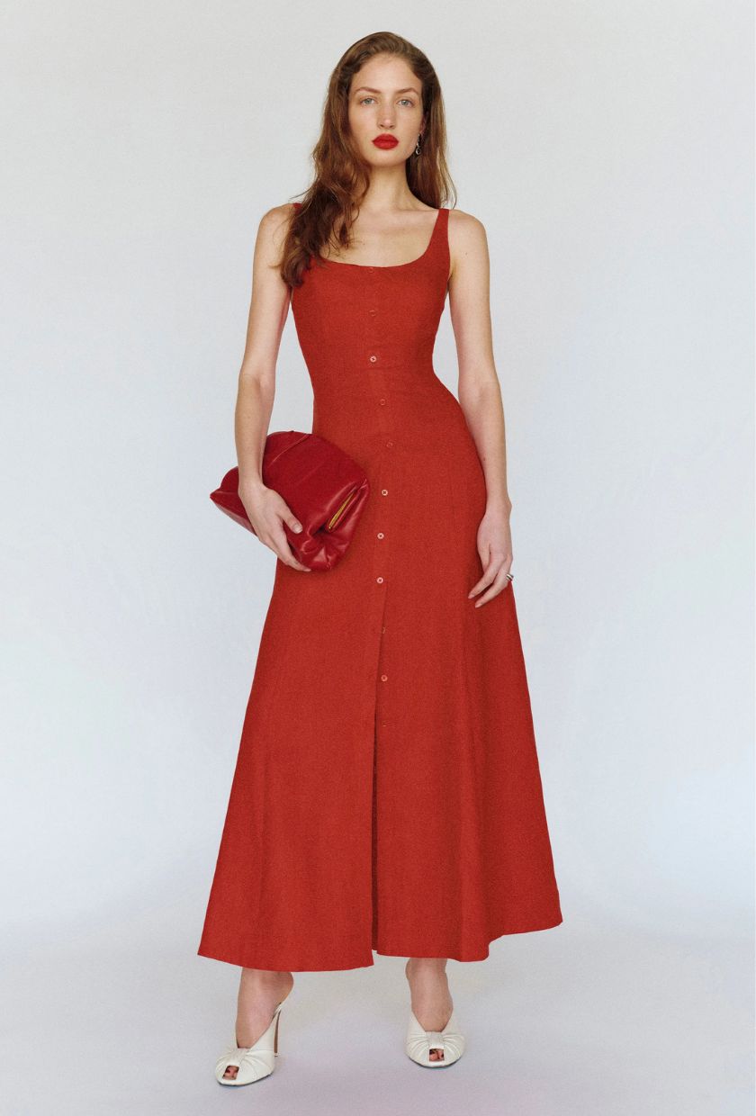 Reformation, Fraise Linen Dress