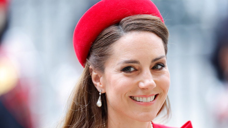 Catherine, Princess of Wales attends the annual Commonwealth Day Service of Celebration at Westminster Abbey on March 10, 2025 in London, England