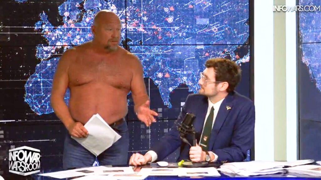 Alex Jones Goes Topless in On-Air Rage Over The Onion's Deal to Buy InfoWars: 'Keep Laughing'