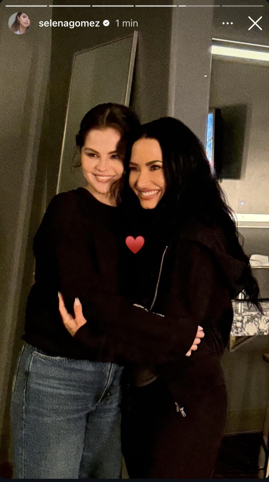 Selena Gomez shares picture with Demi Lovato following her concert