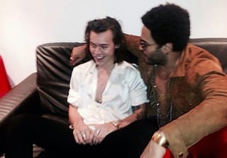 Throwback to Harry Styles and Lenny Kravitz backstage in 2014