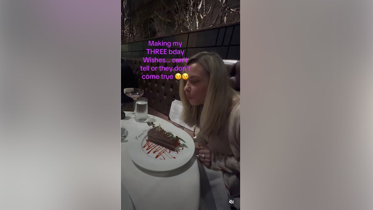 Kate Gosselin posted photos of herself blowing out the candles on her birthday cake.