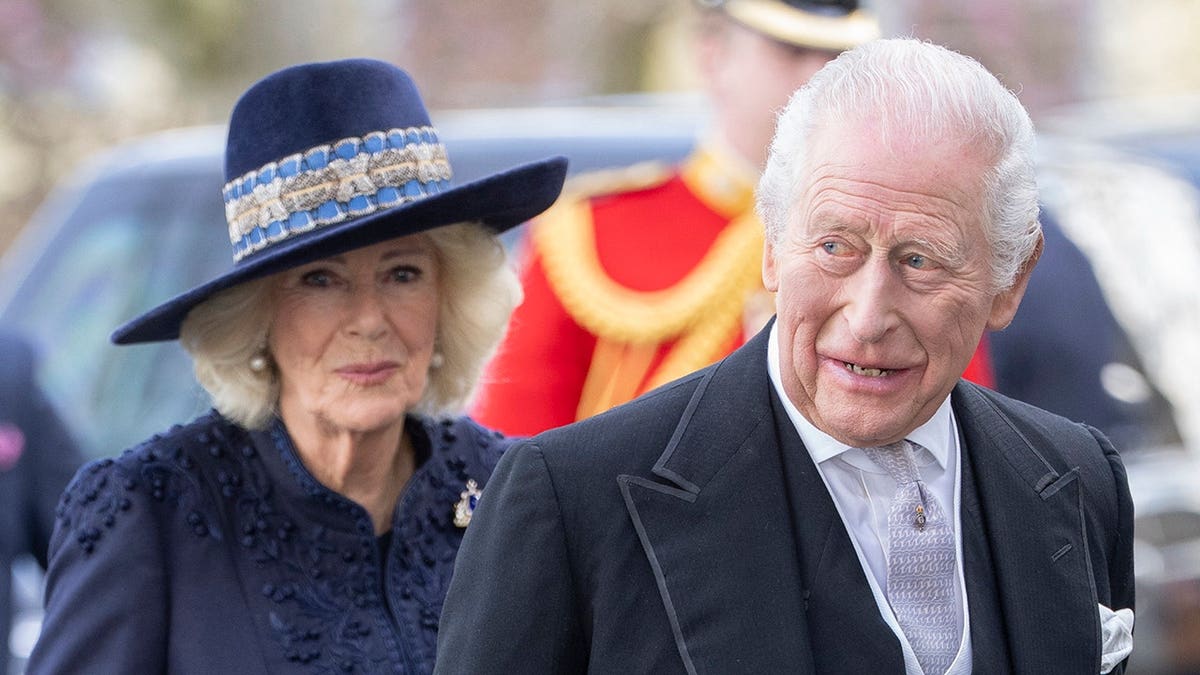King Charles III and Queen Camilla arriving at St Asaph Cathedral in Wales