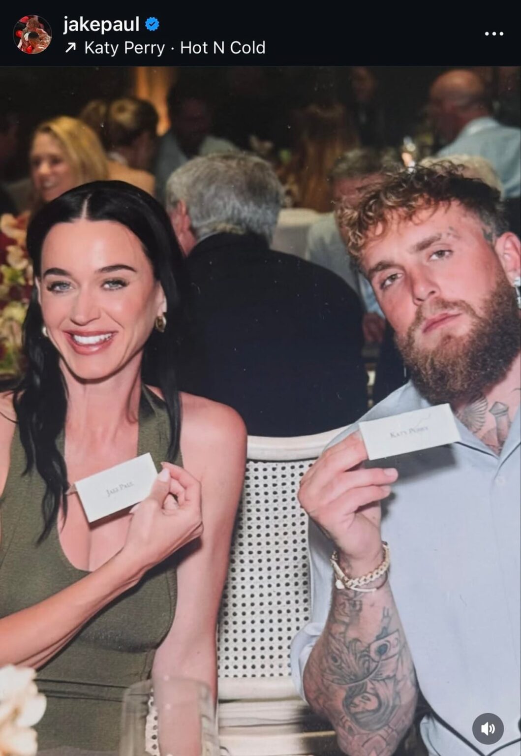 Katy Perry posing for a photo with MAGA supporter Jake Paul