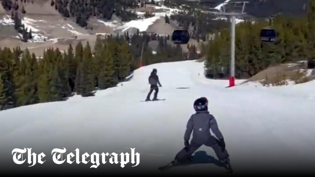 Meghan shared a skiing video