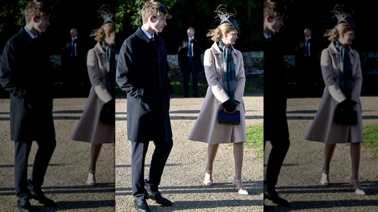 Viscount James and Lady Louise Windsor at Sandringham Christmas