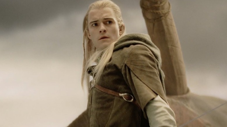 Legolas (Orlando Bloom) looks down bemusedly in The Lord of the Rings: The Return of the King
