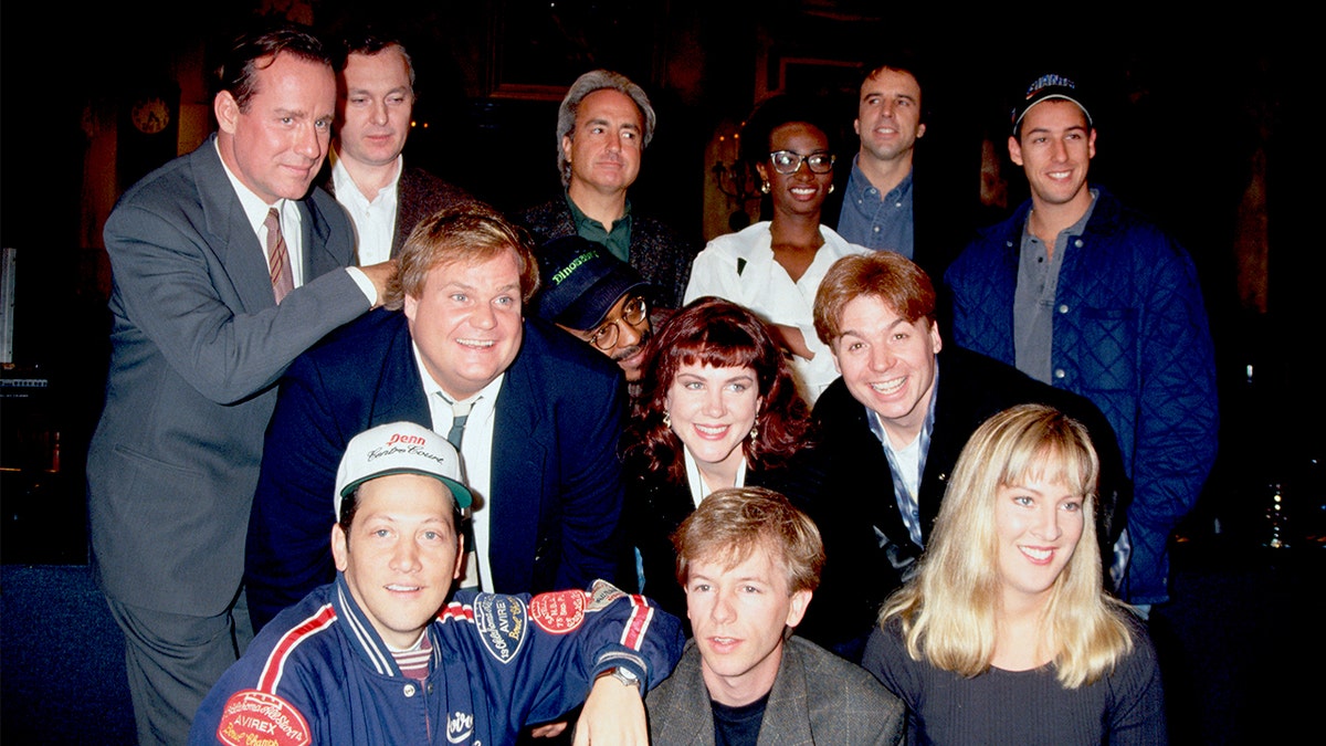Lorne Michaels with 1993 cast of SNL