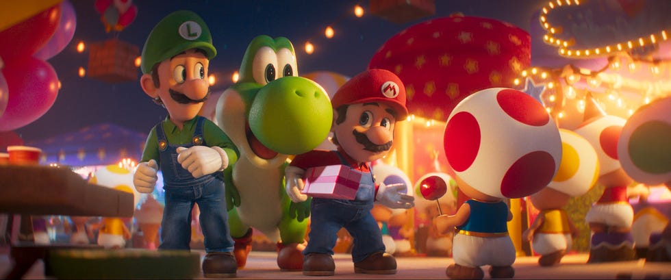 luigi, yoshi, maria, the super mario galaxy movie