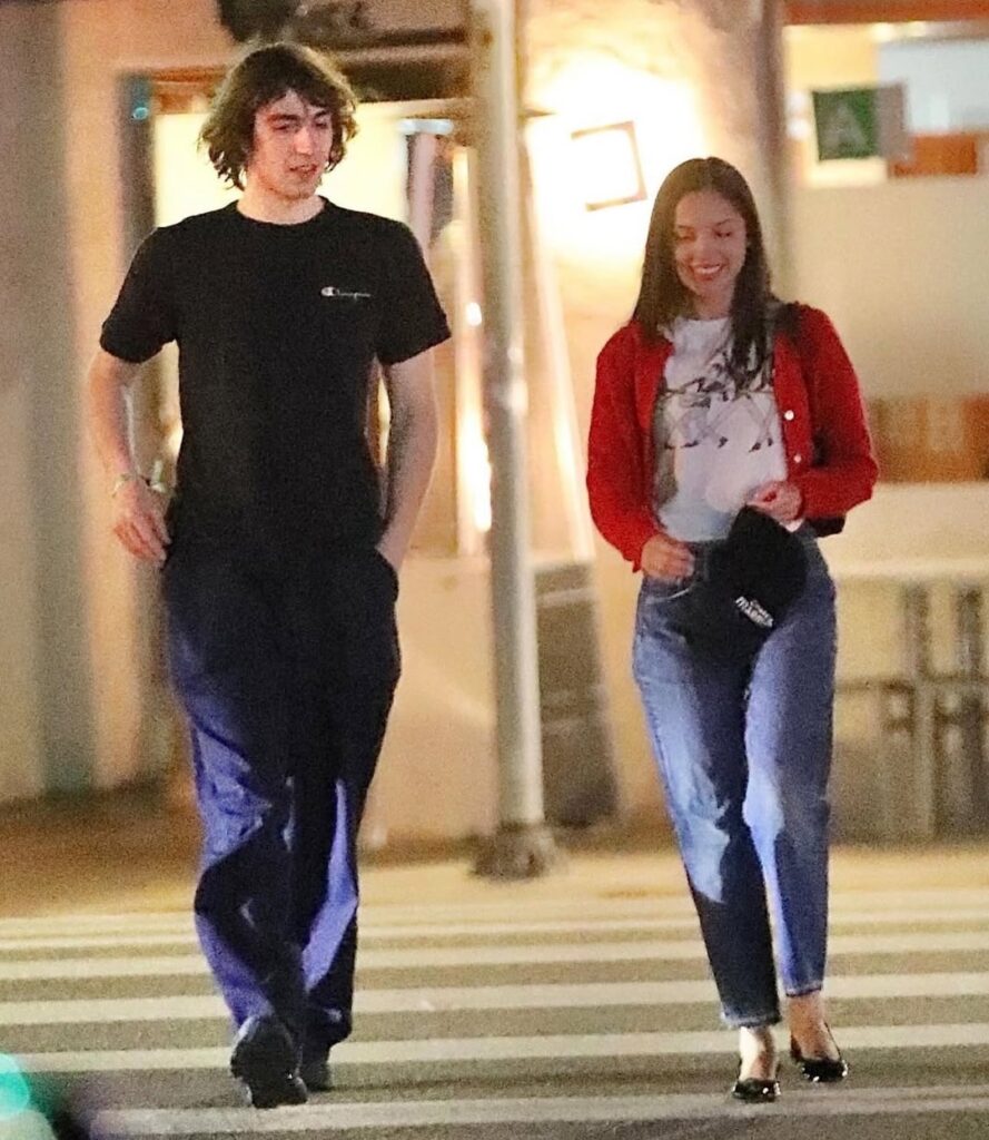 Olivia Rodrigo and "Geese" lead singer Cameron Winter in Los Angeles last night (April 14, 2026)