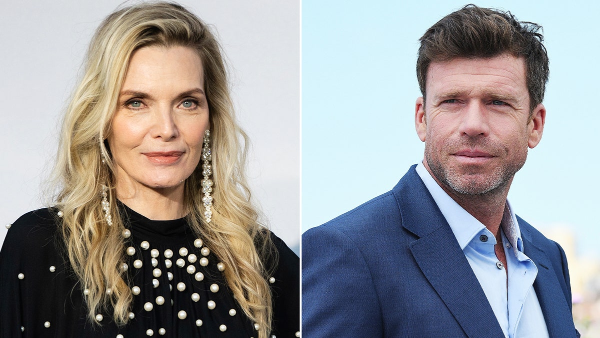 Split photo of Michelle Pfeiffer and director Taylor Sheridan.