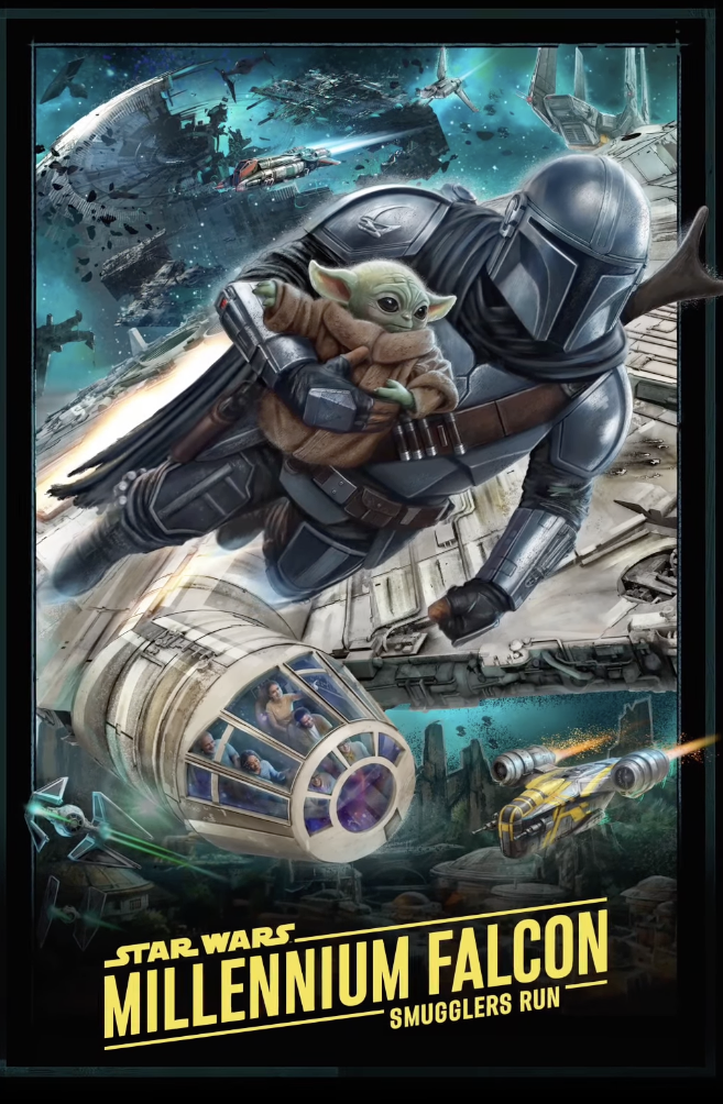 Attraction Poster for Millennium Falcon: Smugglers Run 'The Mandalorian and Grogu'