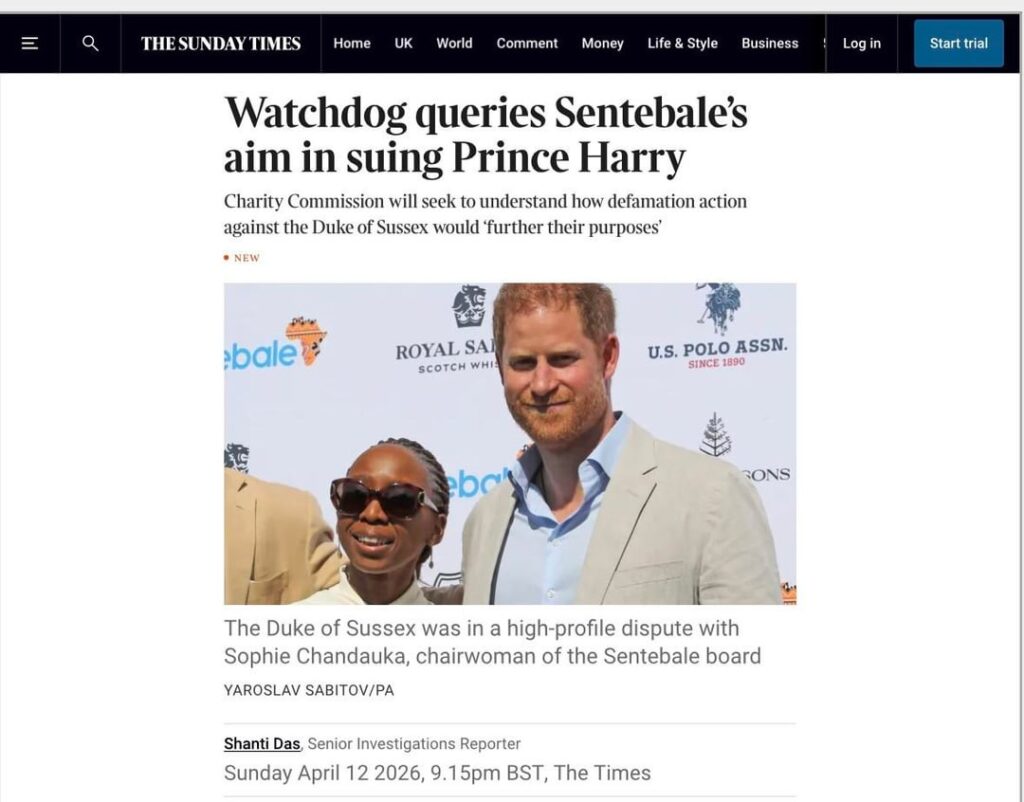UK Charity Commission Questions Sentebale’s Defamation Lawsuit Against Prince Harry
