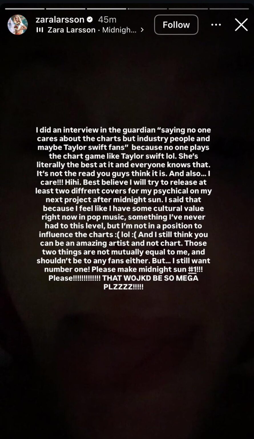 Zara Larsson clarifies Taylor Swift comments after being harassed by Swifties