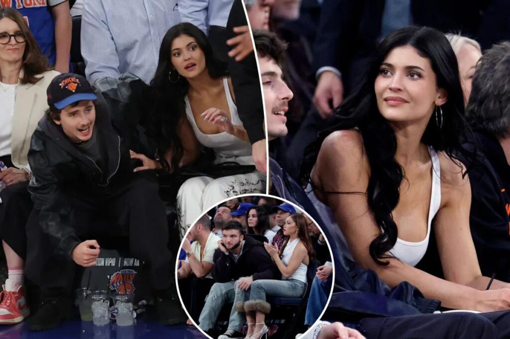 Kylie Jenner, boyfriend Timothee Chalamet at Knicks-Hawks Game 5