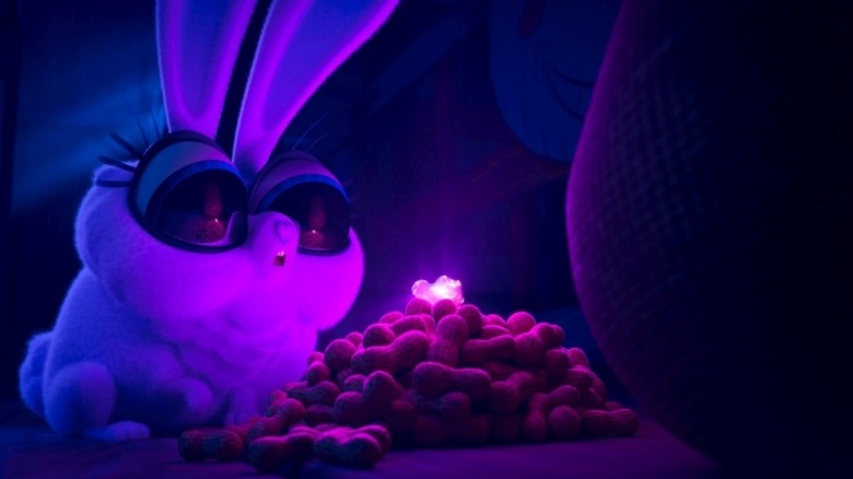 A rabbit about to eat a glowing meteor in Night of the Zoopocalypse