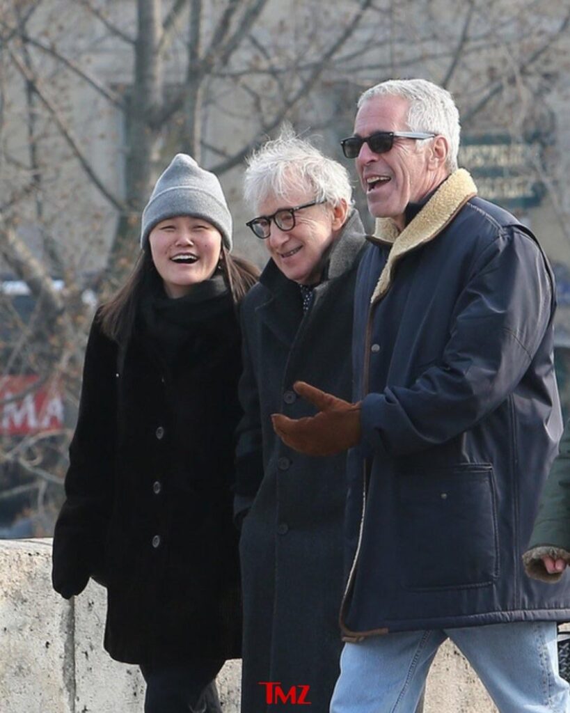 Woody Allen and Soon-Yi going for a stroll with Jeffrey Epstein in Paris(2013)