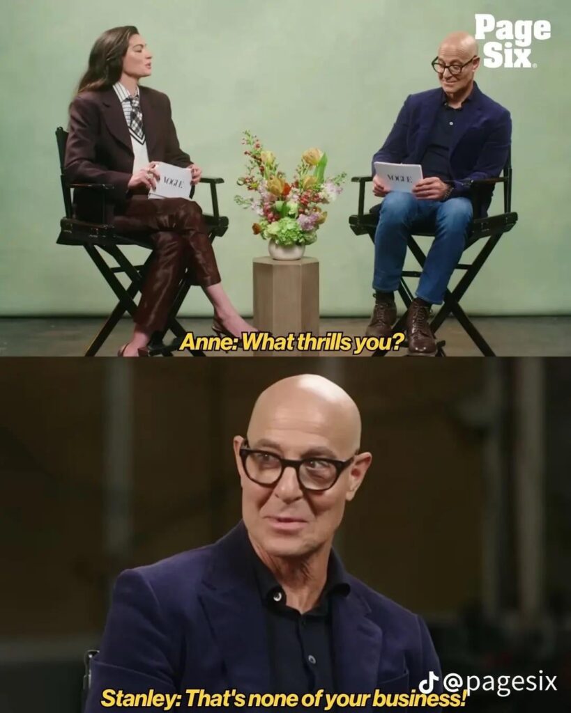 "The Devil Wears Prada 2" stars Anne Hathaway and Stanley Tucci played a round of rapid fire questions - Anne is linguine pasta according to Stanley
