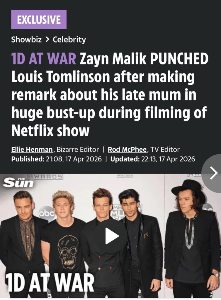 Zayn Malik allegedly punched Louis Tomlinson after making a comment about his mother forcing Netflix to cancel their planned documentary