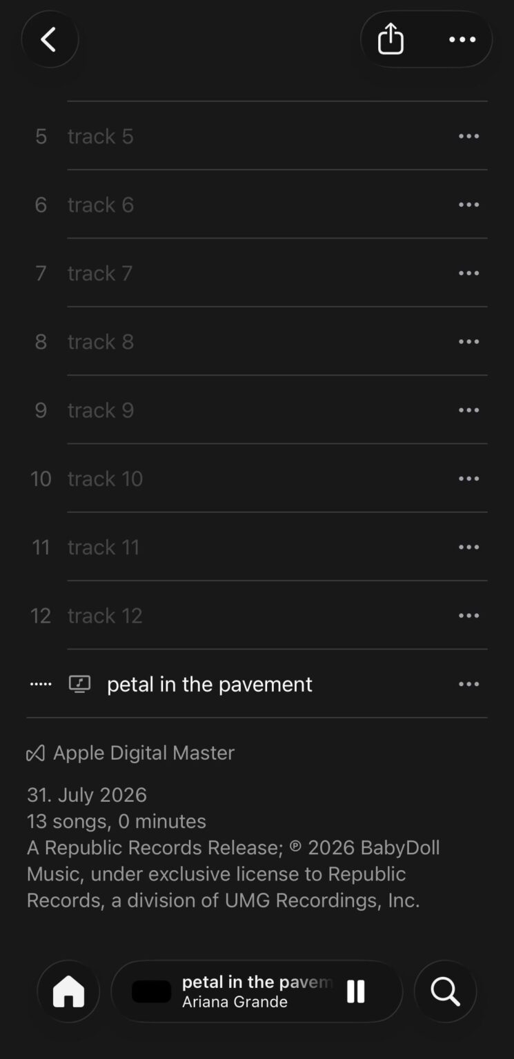 Ariana Grande appears to have launched her own sub label under Republic Records, BabyDoll Music, and thus owns the master for her upcoming eighth studio album 'petal'