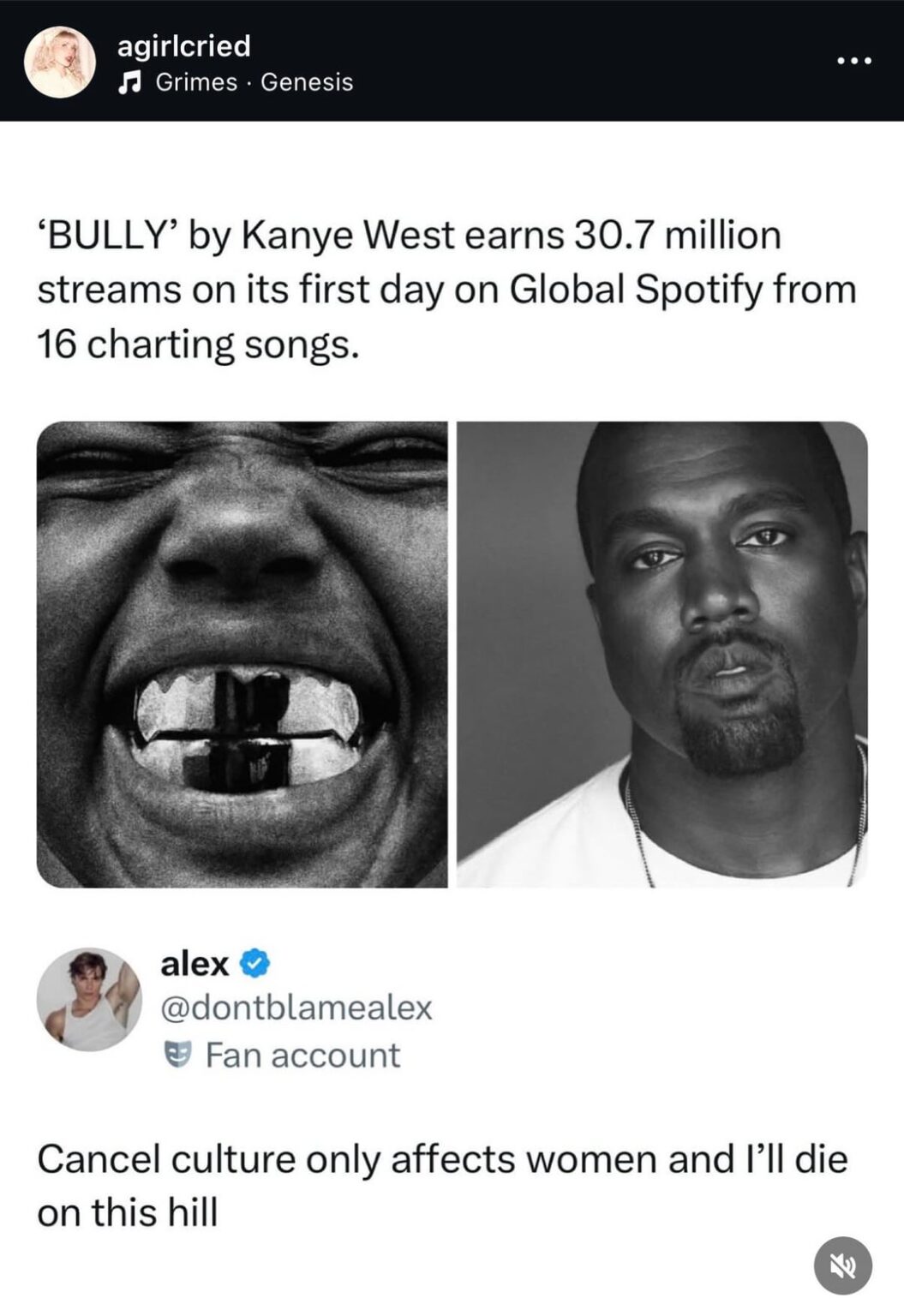 Billie Eilish liked an Instagram post about how women get canceled for anything.