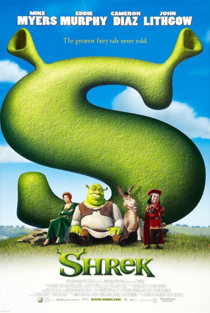 ‘Shrek’ premiered 25 years ago today, starring Mike Myers, Eddie Murphy, Cameron Diaz and John Lithgow; it went on to win the first ever Oscar for Best Animated Feature