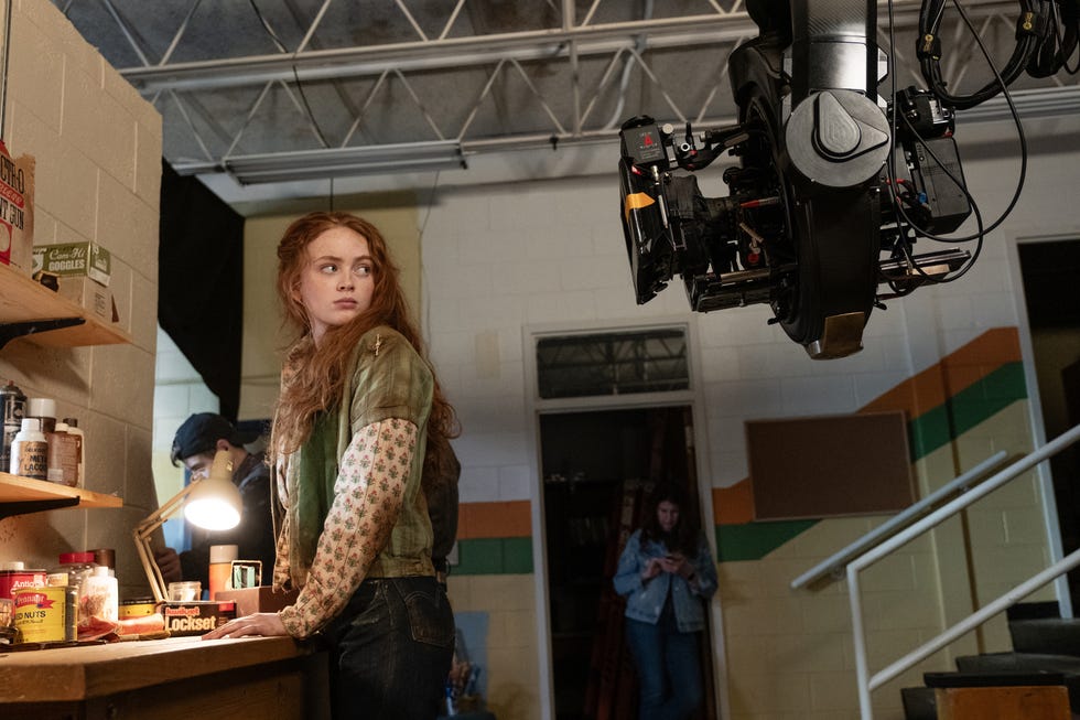 sadie sink on the set of stranger things season 5