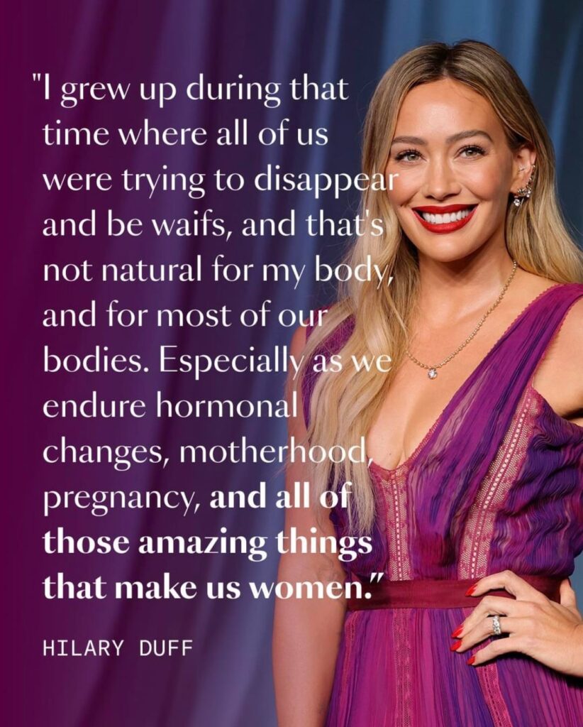 Hilary Duff on having a 'stronger, not smaller' mindset regarding her body image