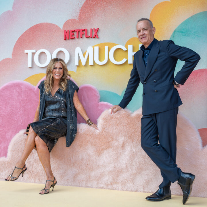 Rita Wilson (L) and Tom Hanks attend the "Too Much" UK Special Screening at The Barbican on June 23, 2025 in London, England. 