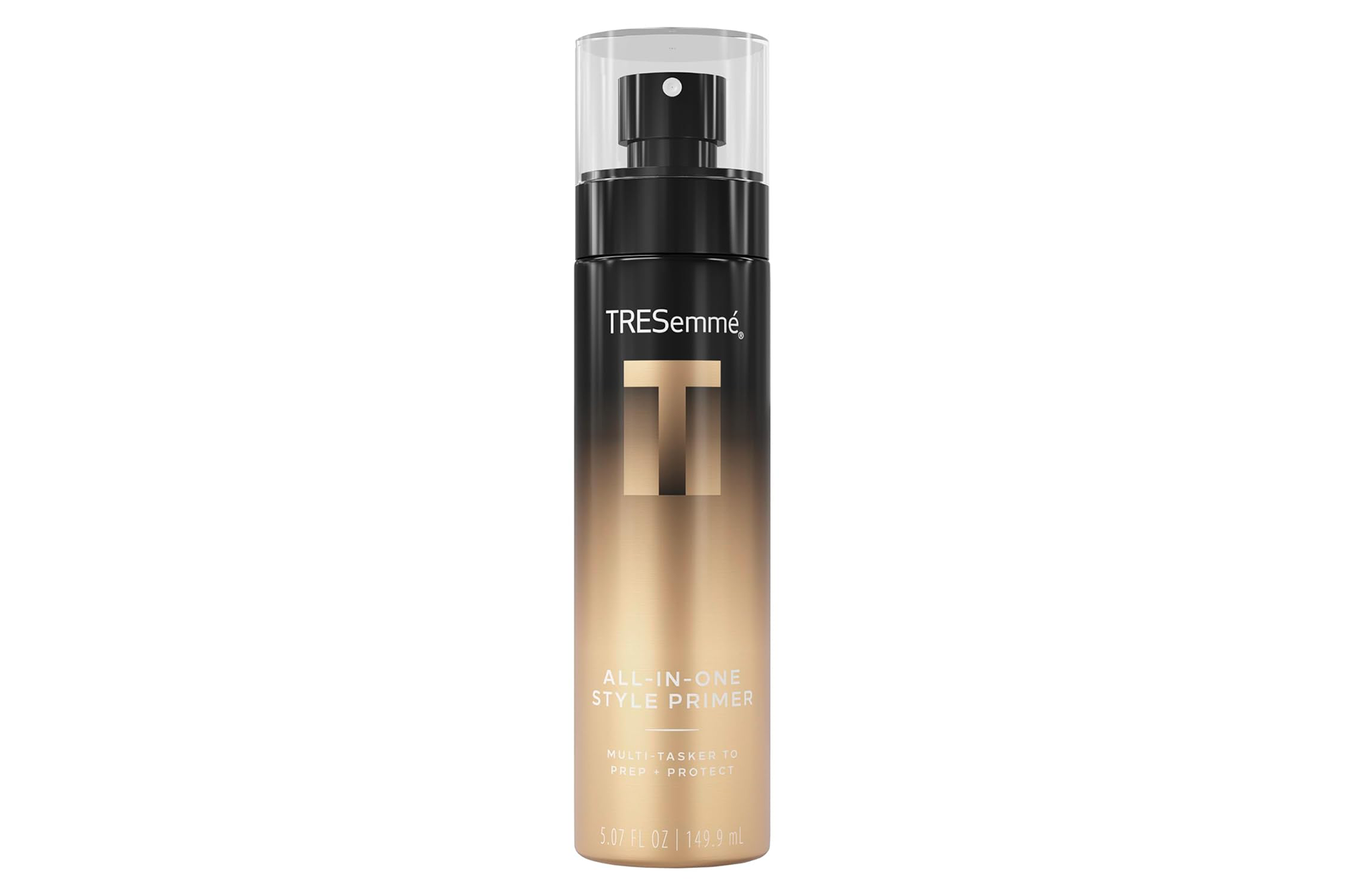 Tresemmé All-in-One Style Primer spray bottle.