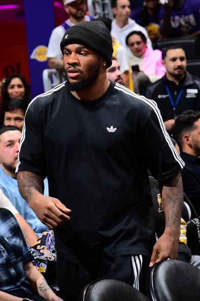 Micah Parsons attends the Houston Rockets vs. Los Angeles Lakers game.