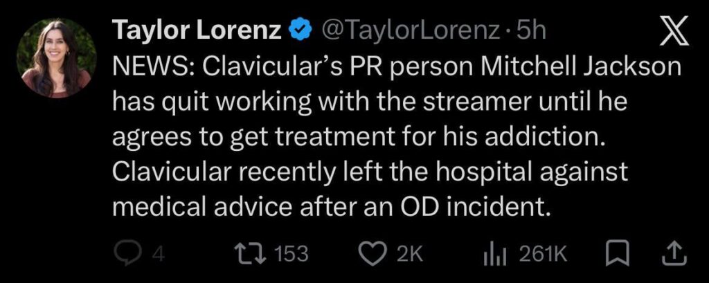 Clavicular’s PR person Mitchell Jackson has quit working with the streamer until he agrees to get treatment for his addiction