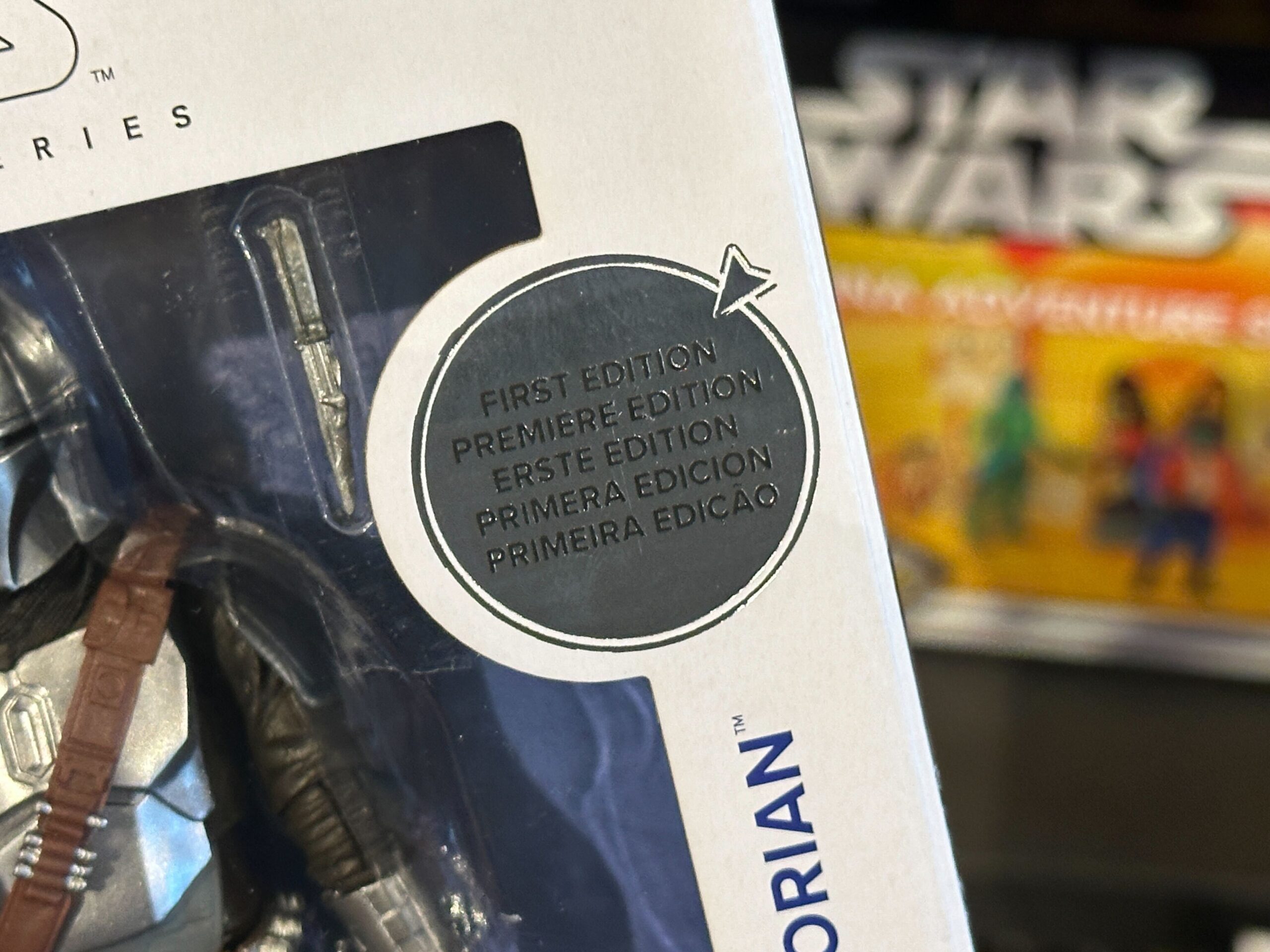 First Edition seal of the Black Series First Edition Mandalorian and Grogu Figures.
