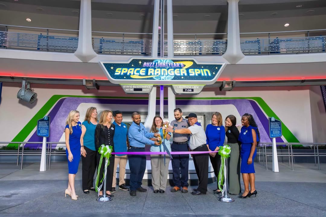 Disney held a ribbon cutting ceremony for the reimagined Buzz Lightyear's Space Ranger Spin at Magic Kingdom on Wednesday morning.