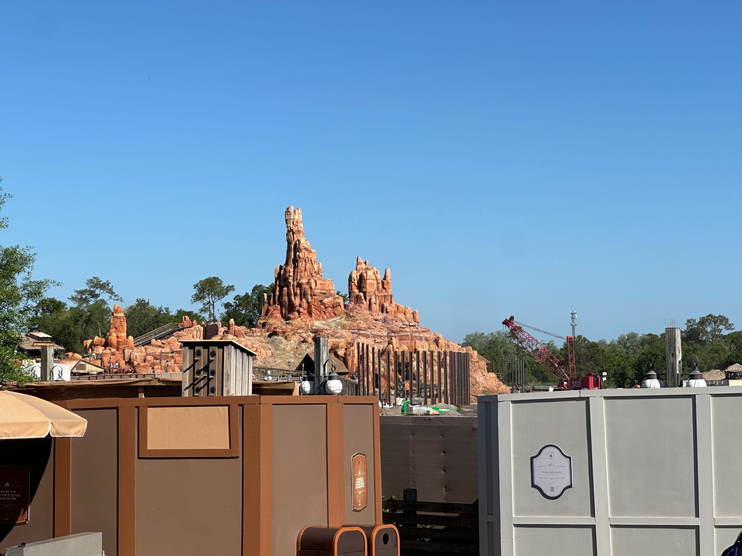 Piston Peak and Big Thunder Mountain construction at Magic Kingdom